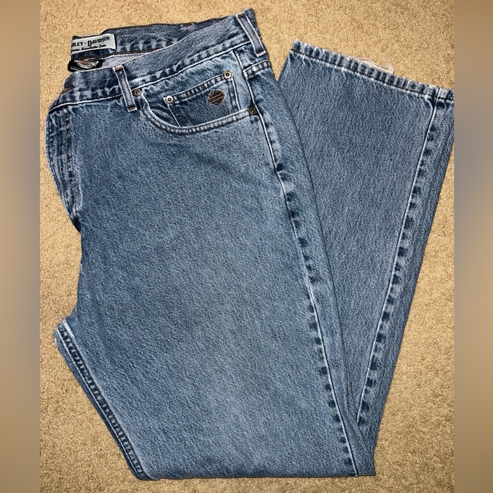 Harley-Davidson Men's Blue Straight Jeans 42x34